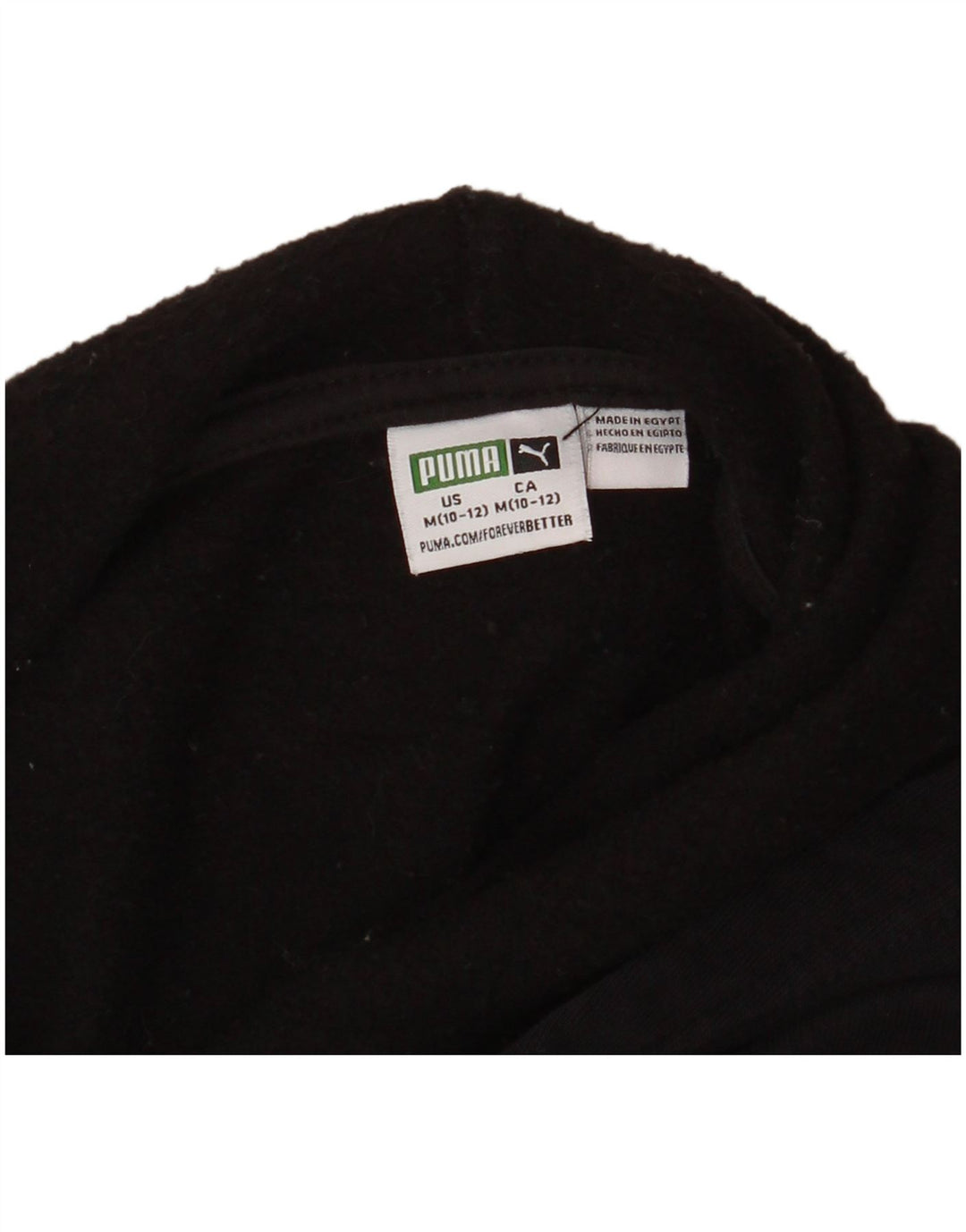 PUMA Sudadera con capucha gráfica para niños de 10 a 11 años, talla mediana, color negro con lunares