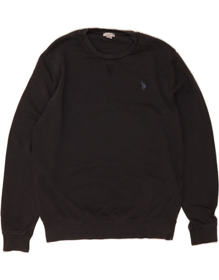 U.S. POLO ASSN. Mens Sweatshirt Jumper Large Grey Cotton Vintage U.S. Polo Assn. and Second-Hand U.S. Polo Assn. from Messina Hembry 