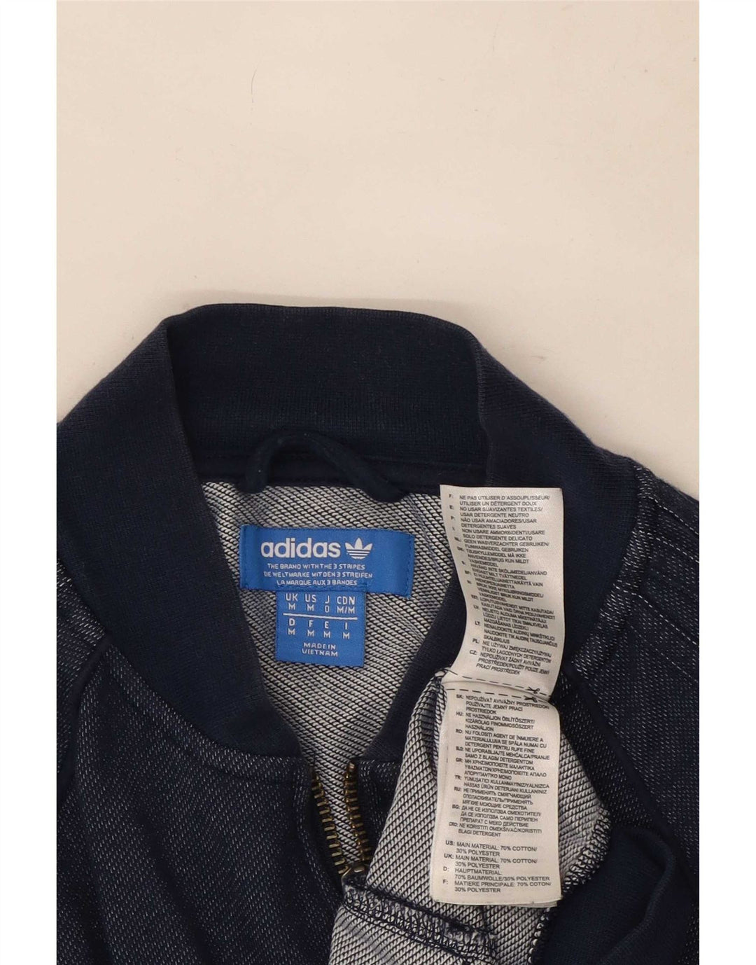 Adidas Hombre Chándal Top Chaqueta Mediana Azul Marino Algodón