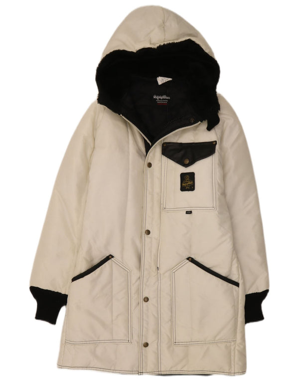 Refrigiwear Abrigo acolchado Cruzcampo para mujer UK 10 Small White Colourblock