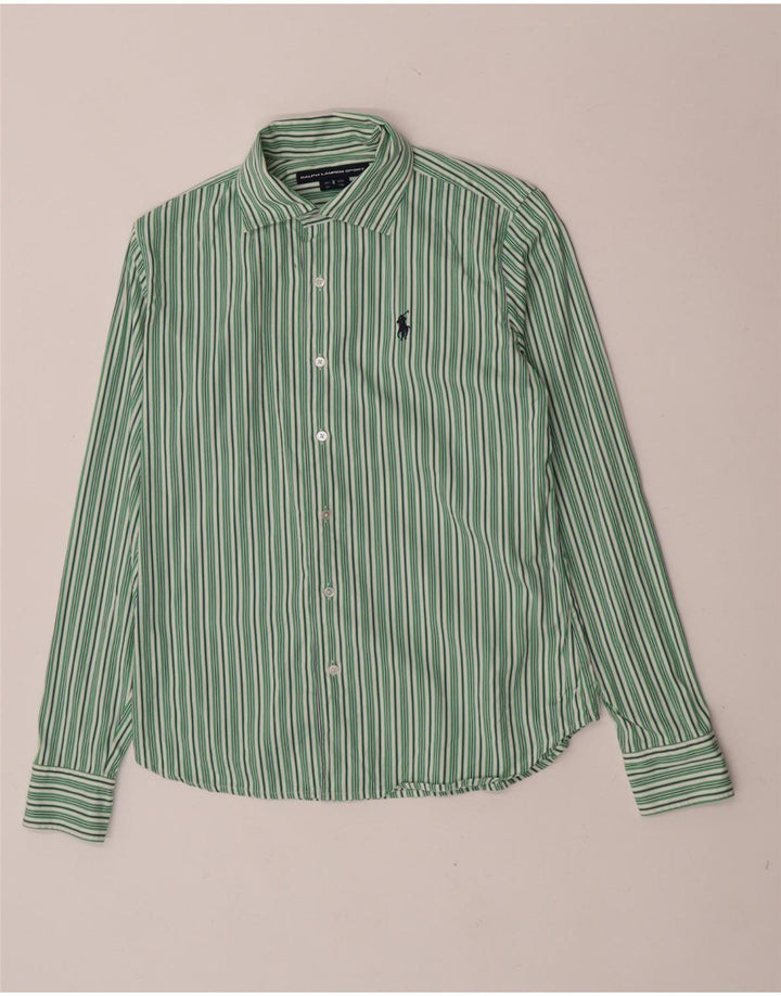 Ralph Lauren Camisa para mujer US 8 Algodón a rayas verde medio