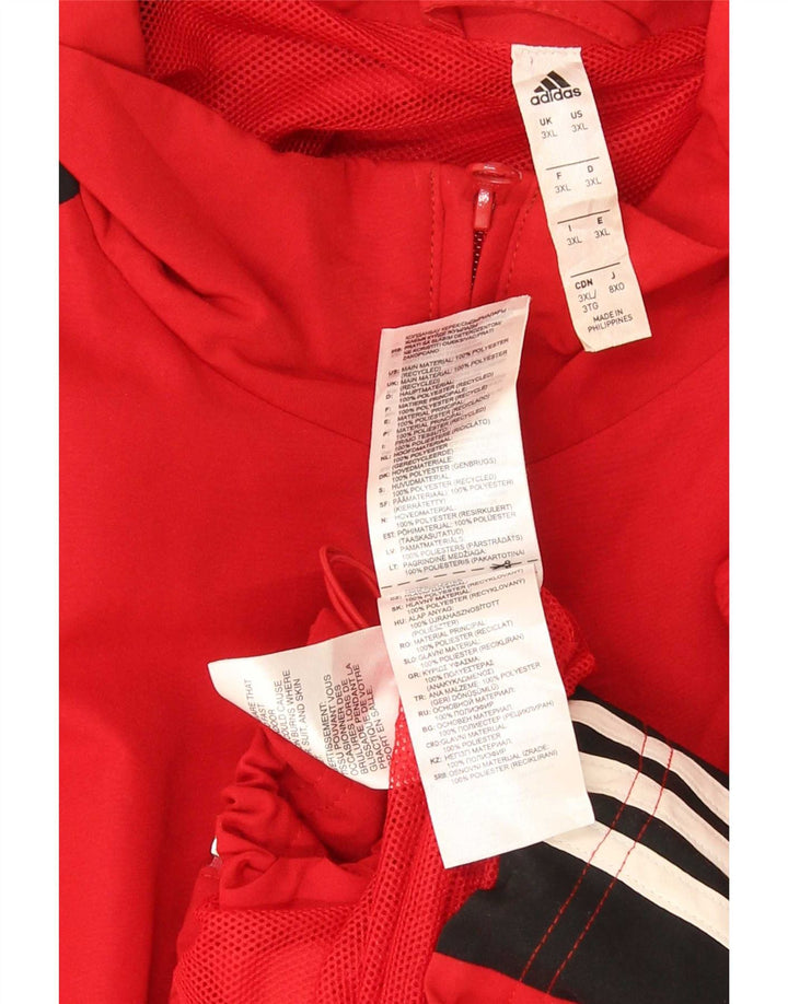 Adidas Mens Climalite Chándal Top Chaqueta 3XL Rojo Colorblock Poliéster