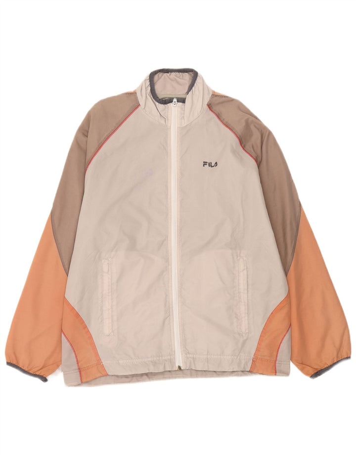 Fila Hombre Chándal Top Chaqueta Small Beige Colorblock Poliamida