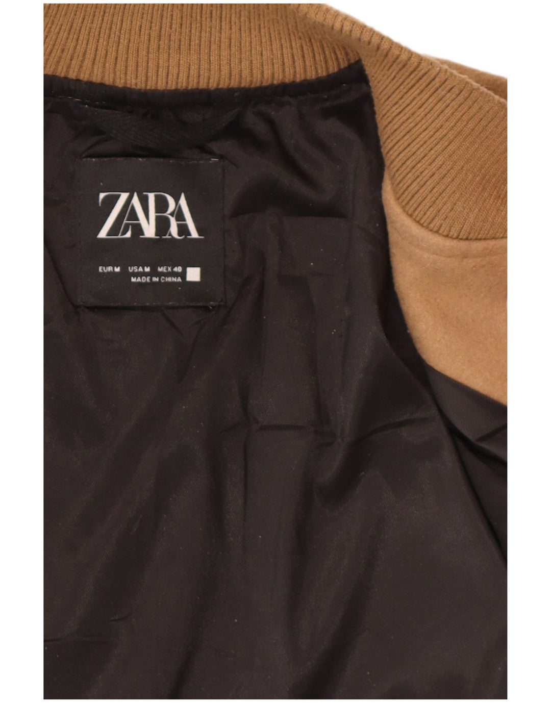 Zara Hombre Cazadora Bomber ES 38 Marrón Medio Poliéster