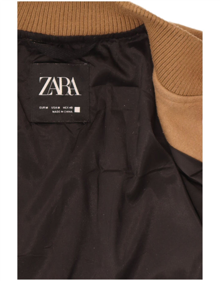 Zara Hombre Cazadora Bomber ES 38 Marrón Medio Poliéster