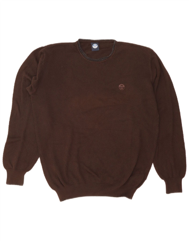 North Sails Jersey De Cuello Redondo Para Hombre Jersey Grande De Algodón Marrón