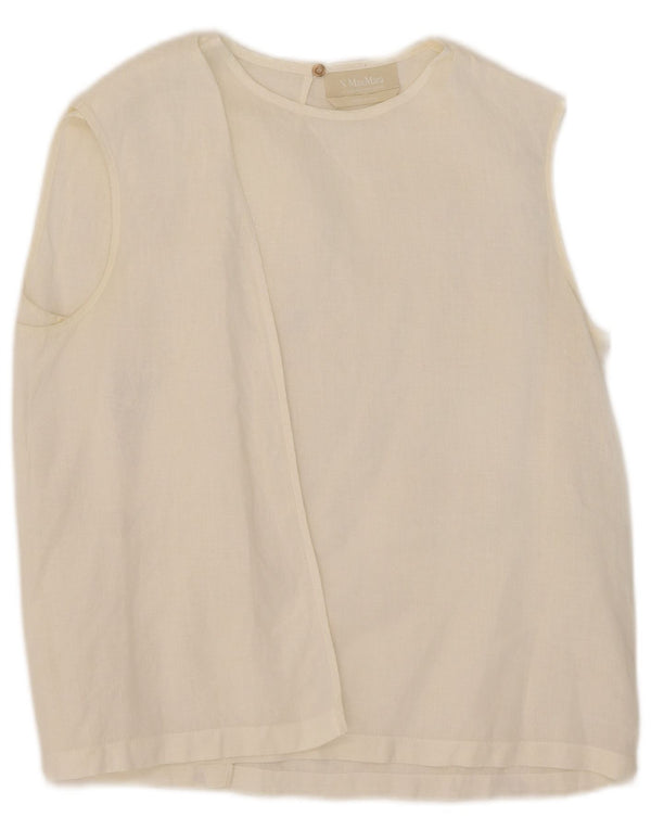 Max Mara Blusa sin mangas para mujer UK 44 Medium White
