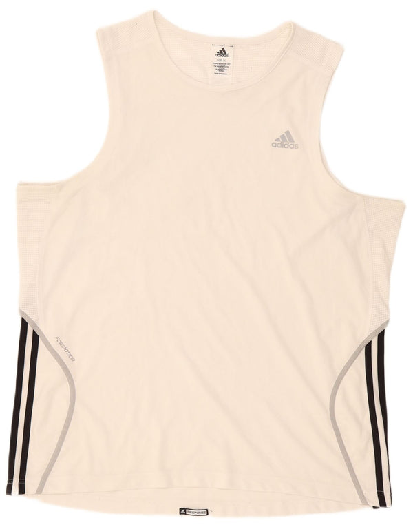 Adidas Hombre Chaleco Top XL Blanco Poliéster