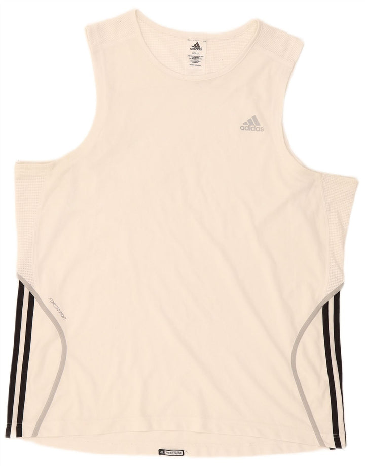 Adidas Hombre Chaleco Top XL Blanco Poliéster