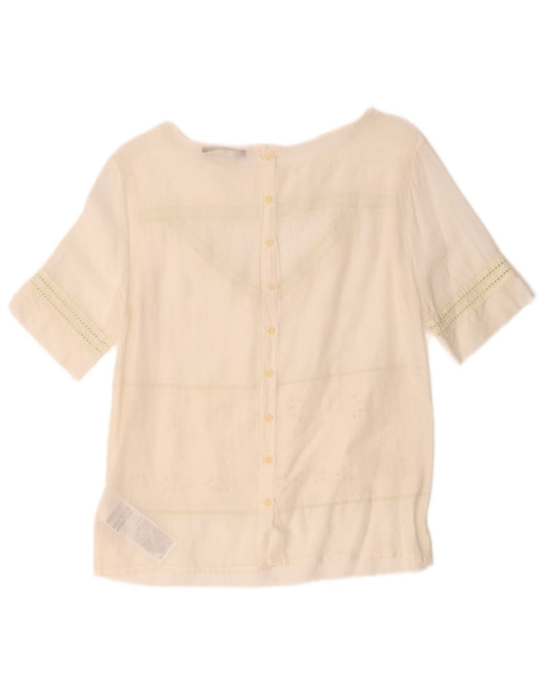 Levi's Blusa de manga corta para mujer de gran tamaño US 0 XS blanco a rayas