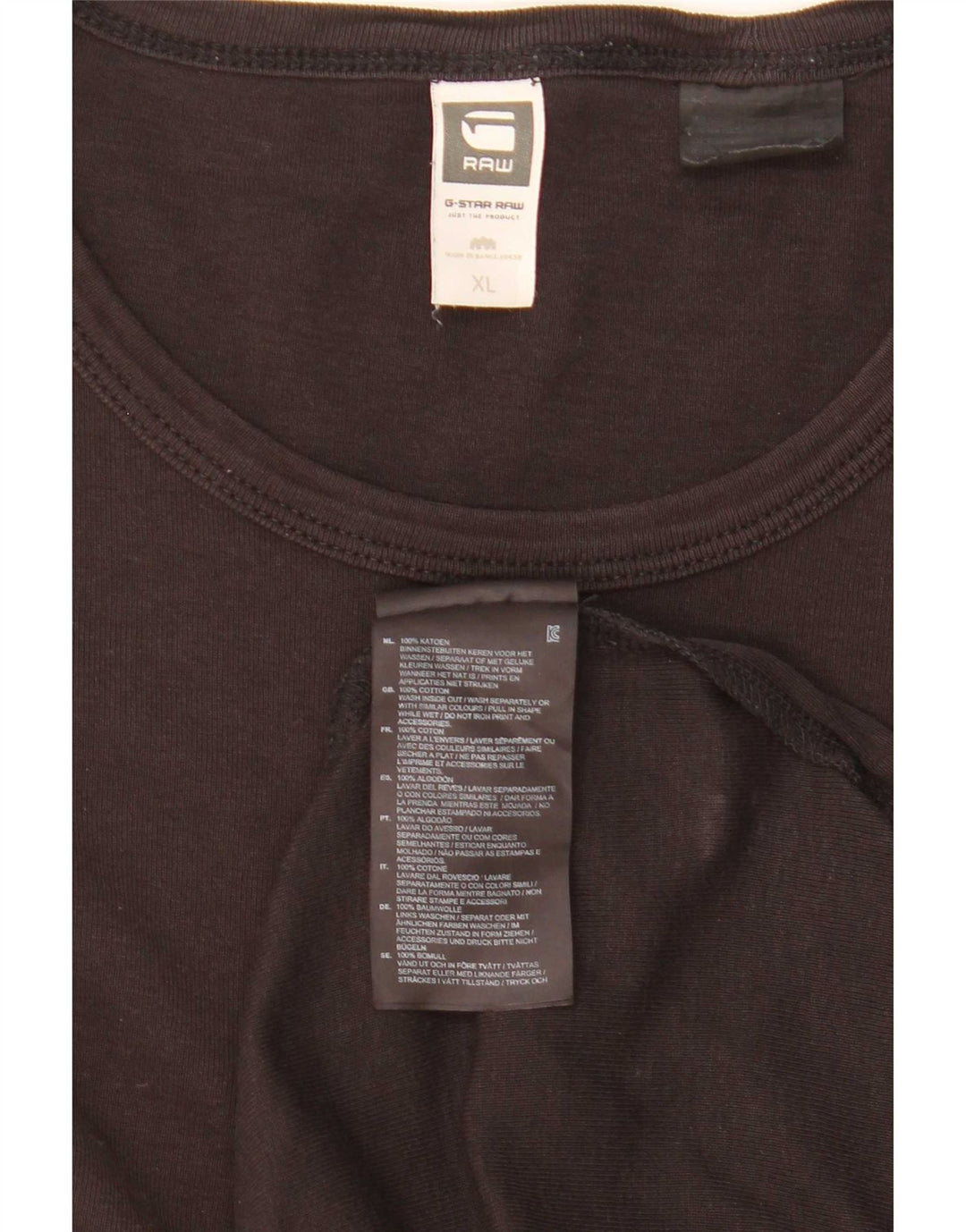 G-Star Hombre Top Manga Larga XL Algodón Negro