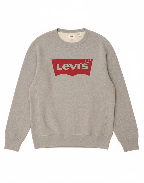 Levi's Hombre Sudadera Gráfica Jumper Small Gris Algodón