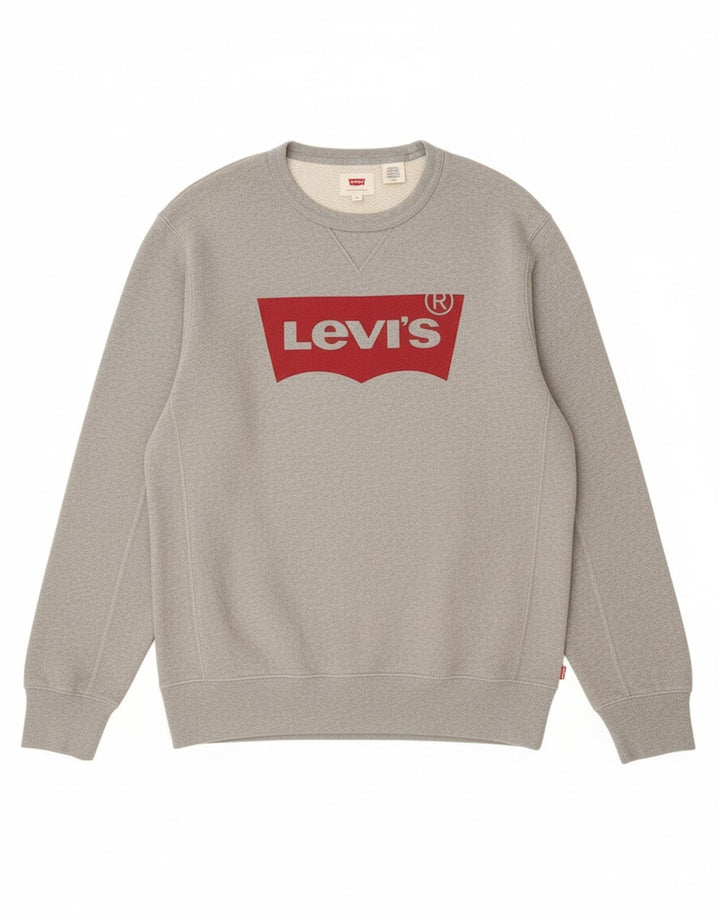 Levi's Hombre Sudadera Gráfica Jumper Small Gris Algodón