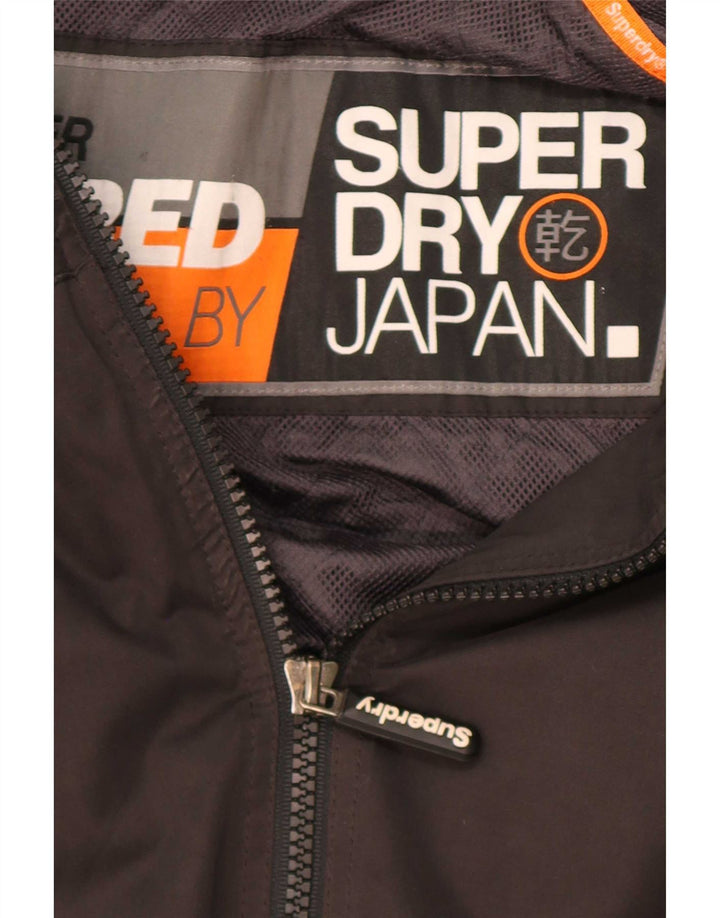Superdry Chaqueta cortavientos con capucha para hombre Reino Unido 40 Grande Poliéster negro