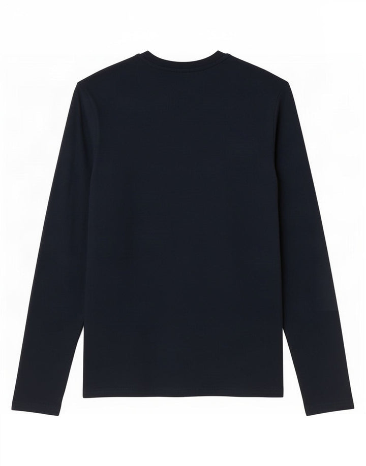 Marks & Spencer Mens Regular Fit Top Manga Larga Pequeño Algodón Azul Marino