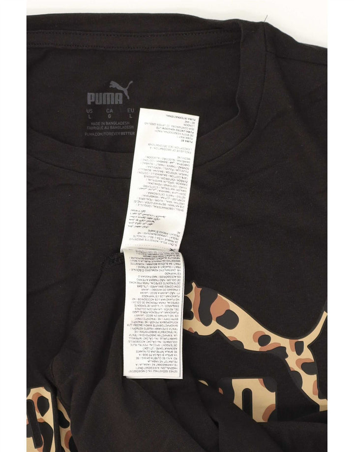 Puma - Camiseta gráfica para hombre, talla grande, algodón negro