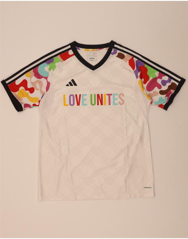 Adidas Hombre Aeroready Slim Fit Graphic Camiseta Top Grande Blanco Camuflaje