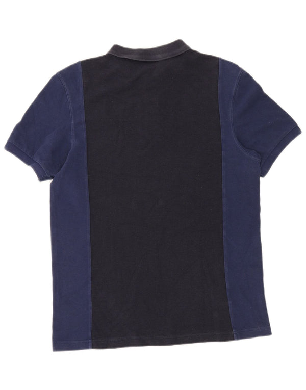 Fred Perry Polo para hombre de algodón color block en azul marino grande