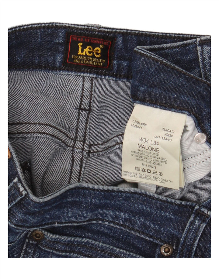 Lee Mens Malone Slim Jeans W34 L34 Algodón Azul Marino