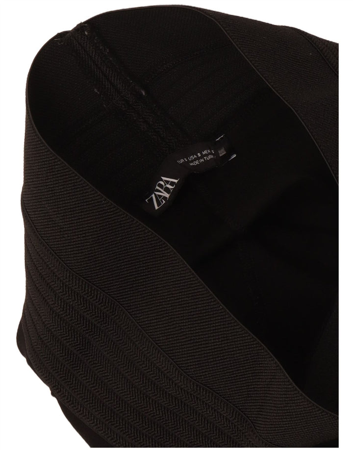 Zara Mujer Crop Leggings UK 8 Small Negro