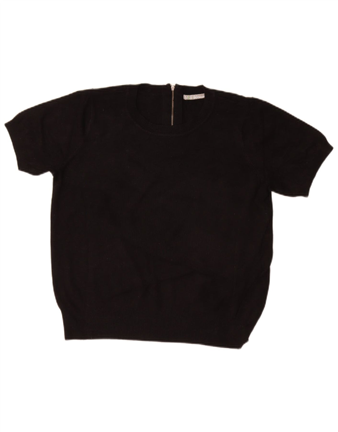 MARKS & SPENCER Suéter tipo jersey con cuello redondo para mujer UK 46 Grande Negro