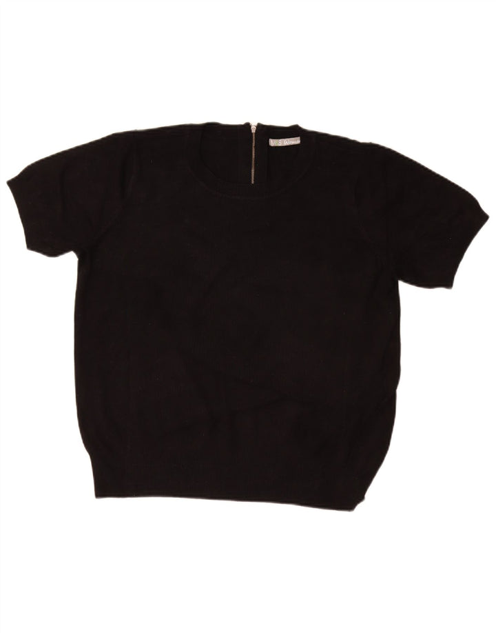 MARKS & SPENCER Suéter tipo jersey con cuello redondo para mujer UK 46 Grande Negro