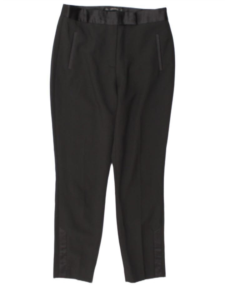 Zara Mujer Pantalón Casual Slim Large W30 L29 Poliéster Negro