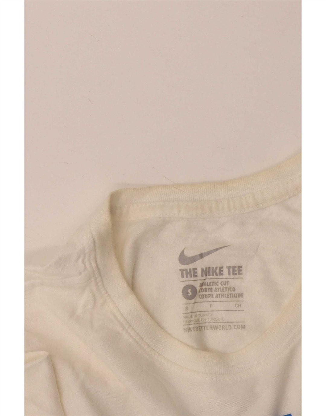 Nike Camiseta con gráfico de corte atlético para hombre, talla pequeña, color blanco