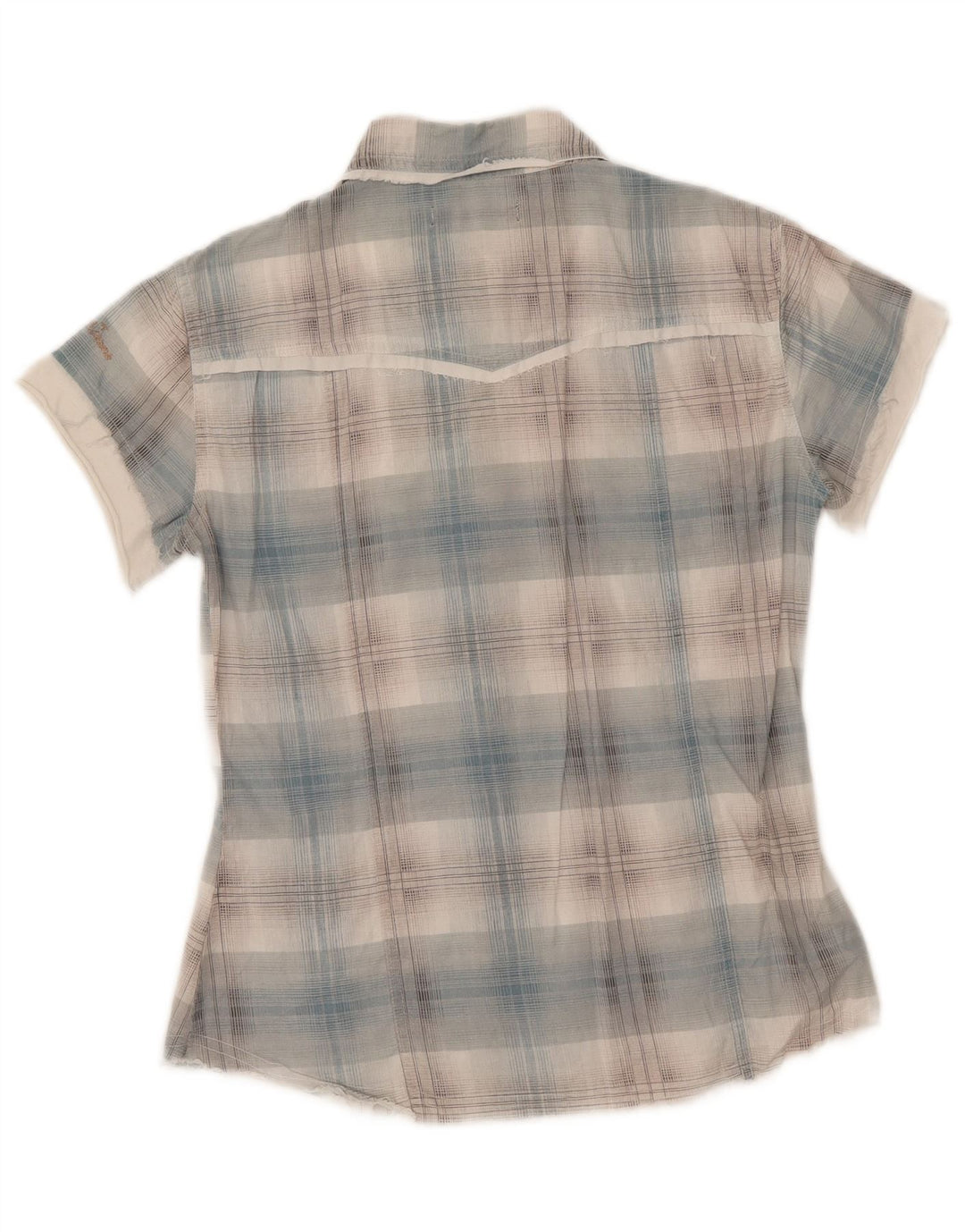 Camisa de manga corta para mujer Rifle UK 40 Medium Blue Check