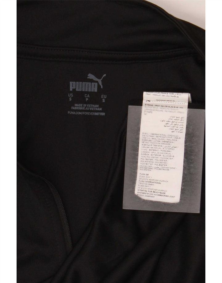 Puma Lombardia Uno Graphic Zip Neck Jersey Chándal Top Pequeño Negro para Hombre