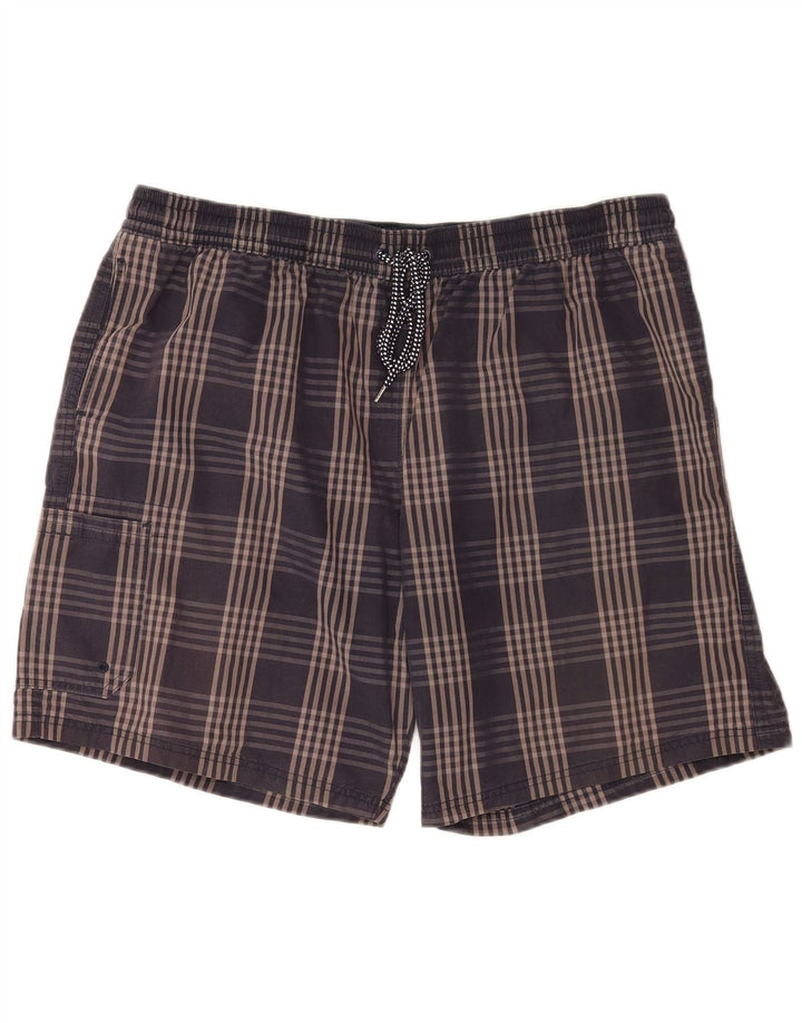 Marks & Spencer - Bañador tipo cargo para hombre, talla 2XL, algodón a cuadros, color azul marino
