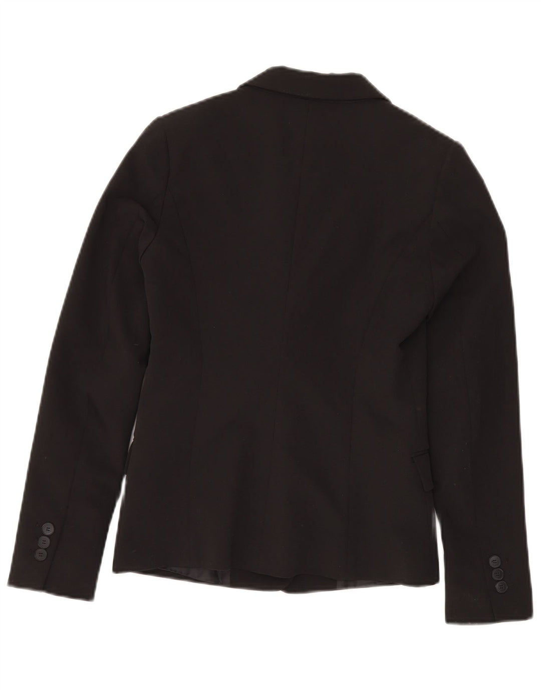 BENETTON Chaqueta tipo blazer con 1 botón para mujer UK 8 Small Poliéster negro
