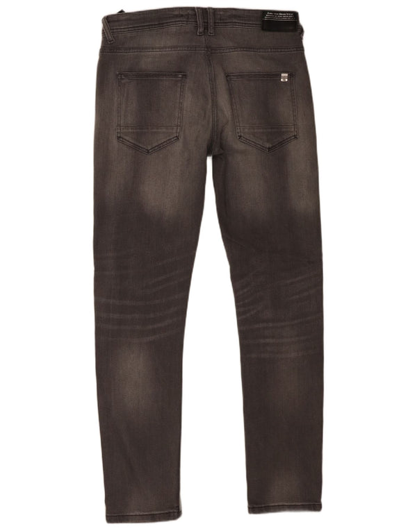 Zara Mens Slim Jeans EU 42 Large W32 L30 Gris Algodón
