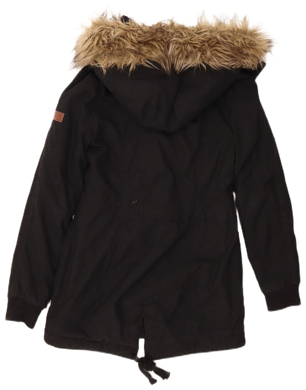 Hollister Chaqueta Parka Sherpa con Capucha para Mujer UK 6 XS Poliéster Negro