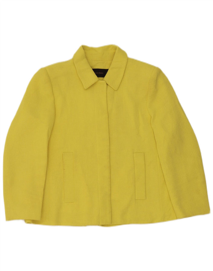Zara Chaqueta Blazer Mujer UK 44 Algodón Amarillo Mediano