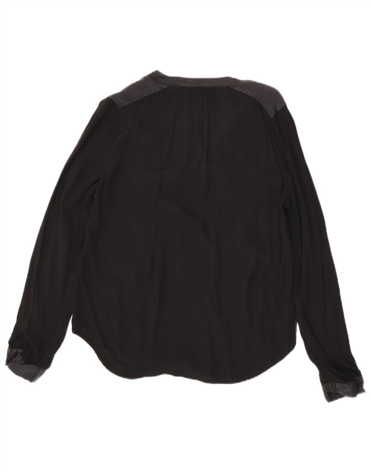 Tommy Hilfiger Blusa de manga larga de gran tamaño para mujer US 4 Small Negro