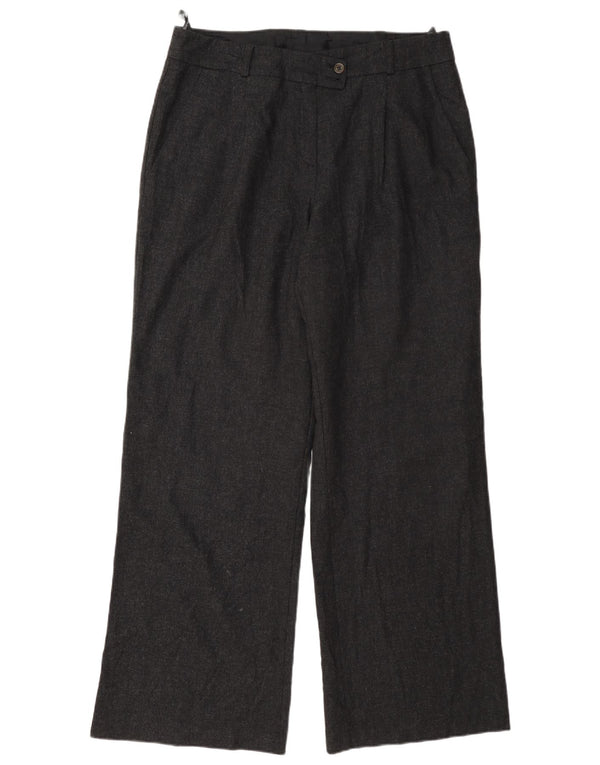 Marks & Spencer Pantalones de traje de cintura alta para mujer UK 44 Large W34 L33 Gris