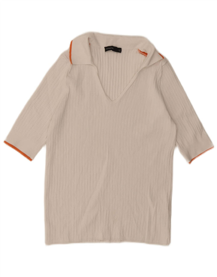 Marks & Spencer Polo Autograph para mujer UK 44 Viscosa blanca mediana