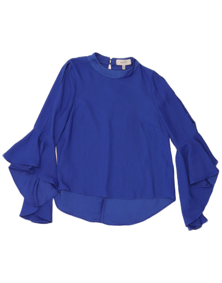 Blusa de manga larga para mujer Coast UK 10 Small Poliéster azul