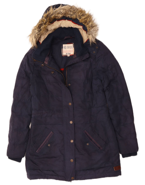 Parka con capucha para mujer Fat Face UK 40 Medium Azul marino Poliéster Invierno