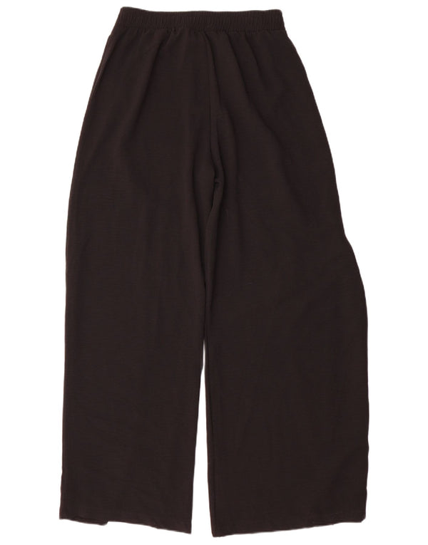 Zara Mujer Pantalones Casuales De Pierna Ancha De Cintura Alta Mediano W30 L29 Negro