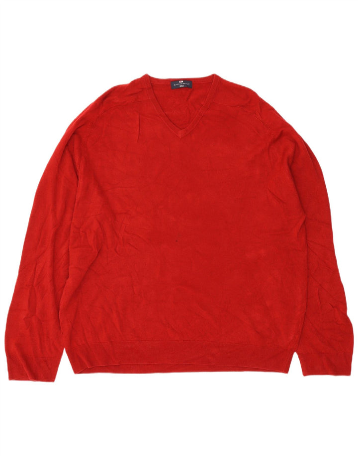 Marks & Spencer Suéter con Cuello en V para Hombre 2XL Acrílico Rojo