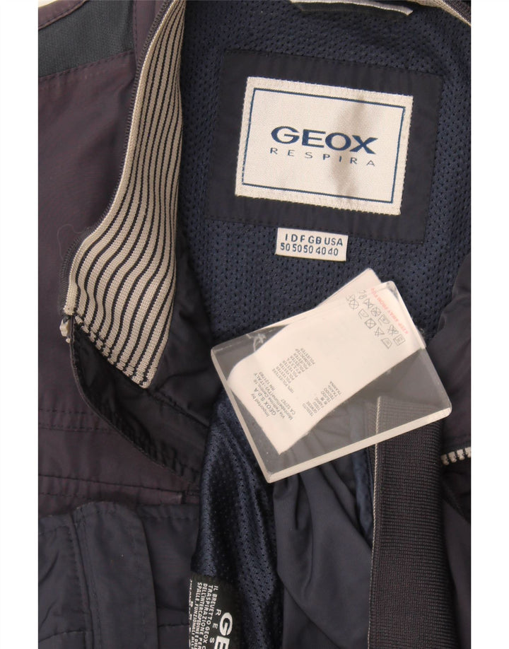 Geox Respira Chaqueta Bomber para Hombre IT 50 Grande Poliéster Azul Marino