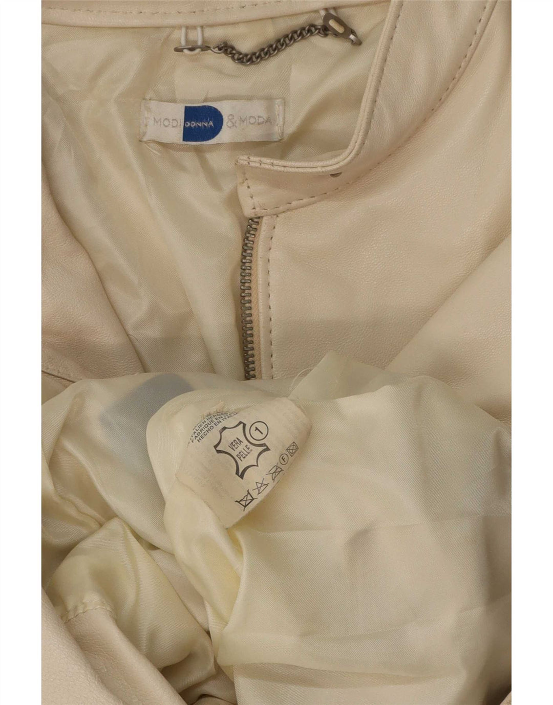 Chaqueta de cuero vintage para mujer Reino Unido 14 Beige medio