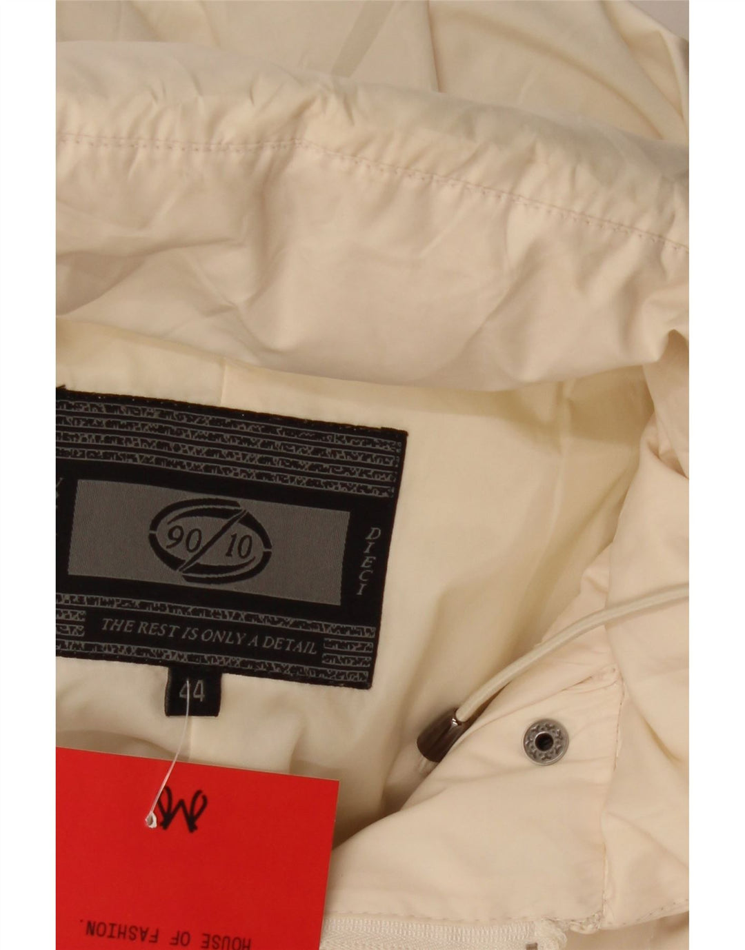 Abrigo acolchado con capucha vintage para mujer IT 44 Poliéster medio blanquecino
