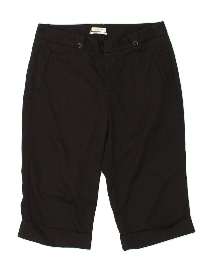 DOCKERS Womens Curvy Mid Rise Bermuda Shorts US 6 Medium W30 Black Cotton Vintage Dockers and Second-Hand Dockers from Messina Hembry 