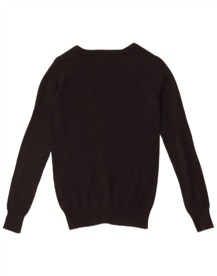 Zara Mujer Cárdigan Suéter UK 10 Pequeño Algodón Negro