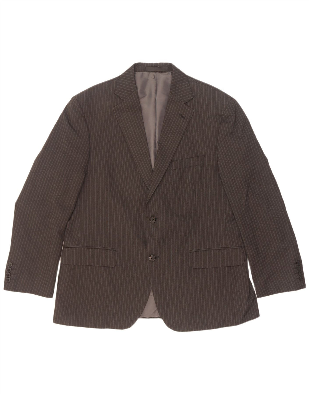 Marks & Spencer Chaqueta tipo blazer de 2 botones para hombre Reino Unido 42 Grande gris a rayas