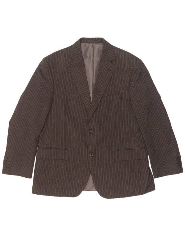 Marks & Spencer Chaqueta tipo blazer de 2 botones para hombre Reino Unido 42 Grande gris a rayas