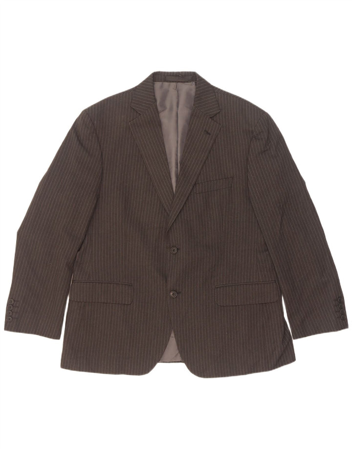 Marks & Spencer Chaqueta tipo blazer de 2 botones para hombre Reino Unido 42 Grande gris a rayas